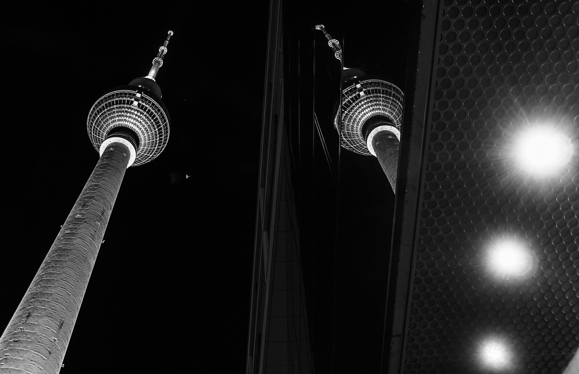 Schwarz-weiß Foto Fernsehturm Berlin