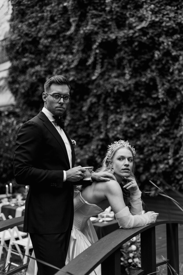 Modernes Hochzeitspaar Gartenhochzeit Berlin Mitte